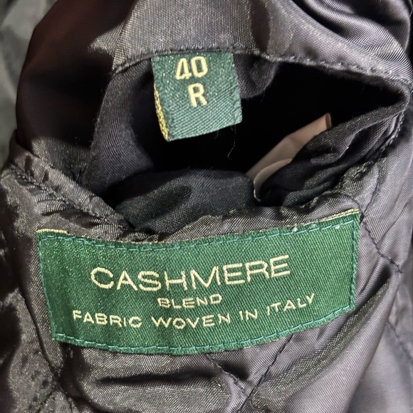 Lauren Ralph Lauren Black Cashmere Blend Notched Collar Lined Overcoat 40R - Picture 7 of 9